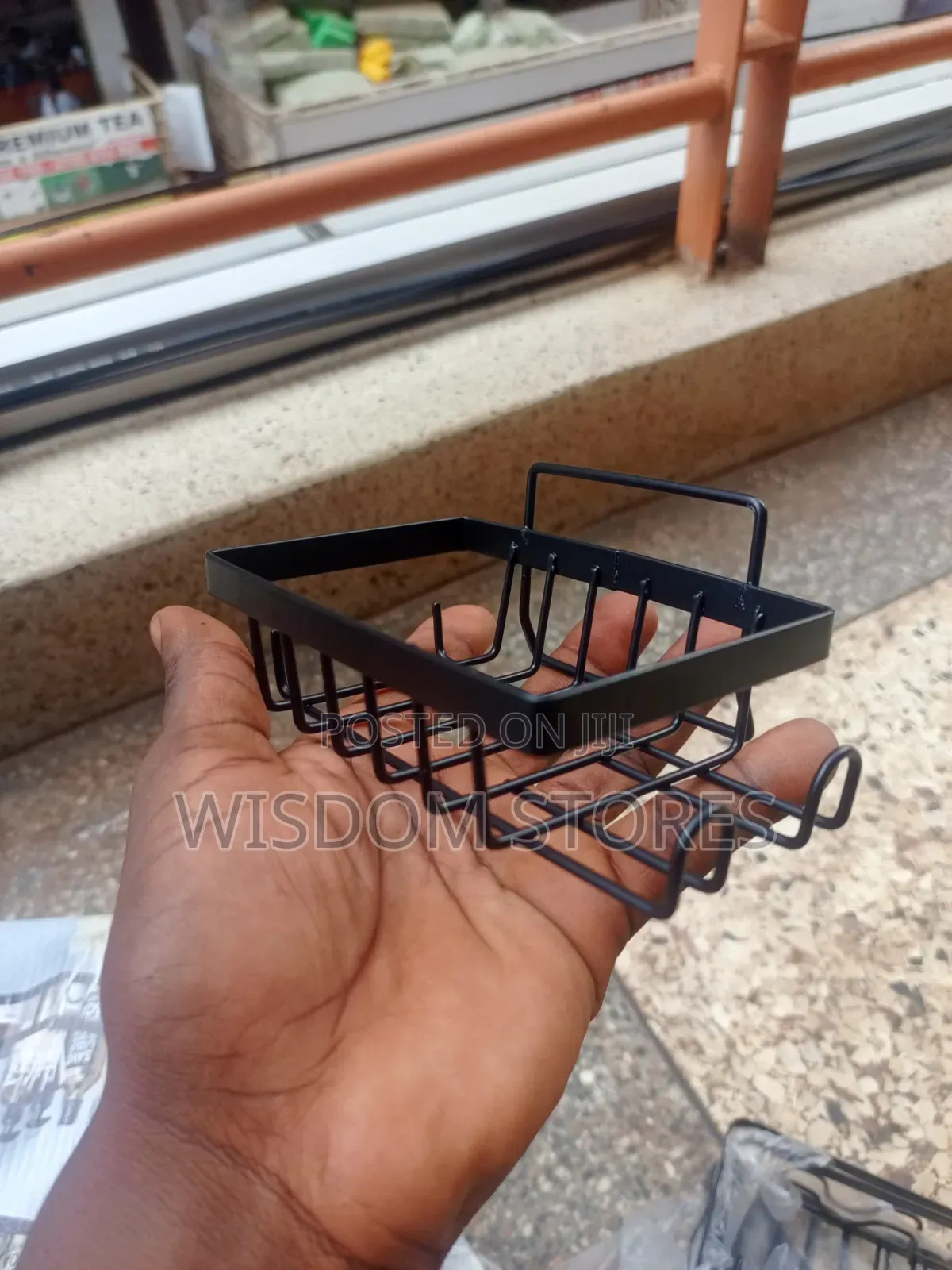 5-Piece Black Metal Corner Shower Caddy Set