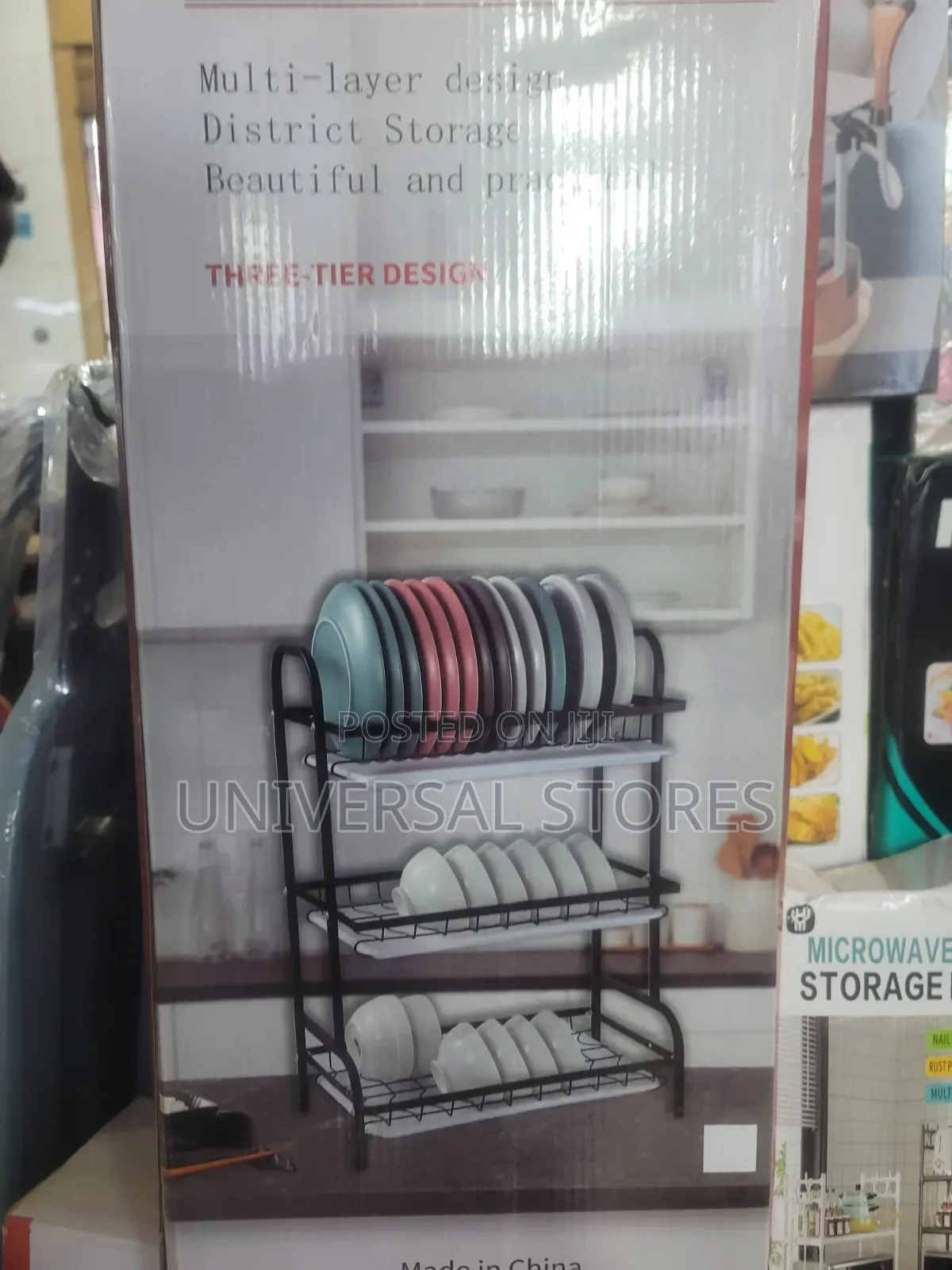 3-Tier Black Metal Kitchen Dish Drying Rack