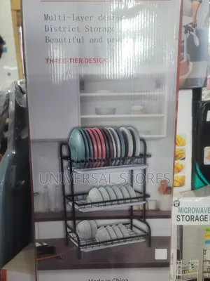 3-Tier Black Metal Kitchen Dish Drying Rack