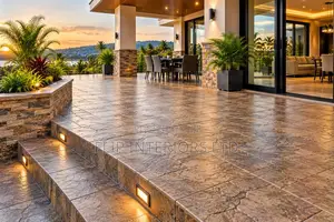 Premium Stamped Concrete Decking Installation