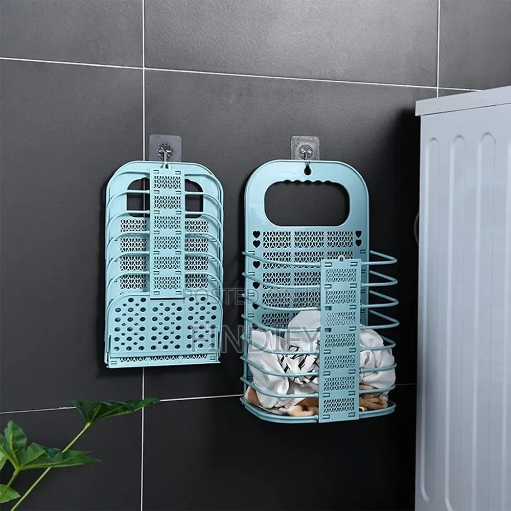 Wall Mounted Foldable Laundry Basket Dirty Clothes Storage Basket