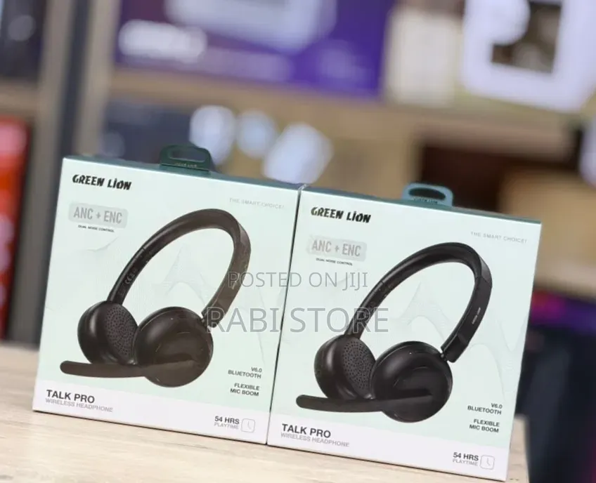 Green Lion Talk Pro Wireless Headphone With Mic, Dual Noise-Cancelling