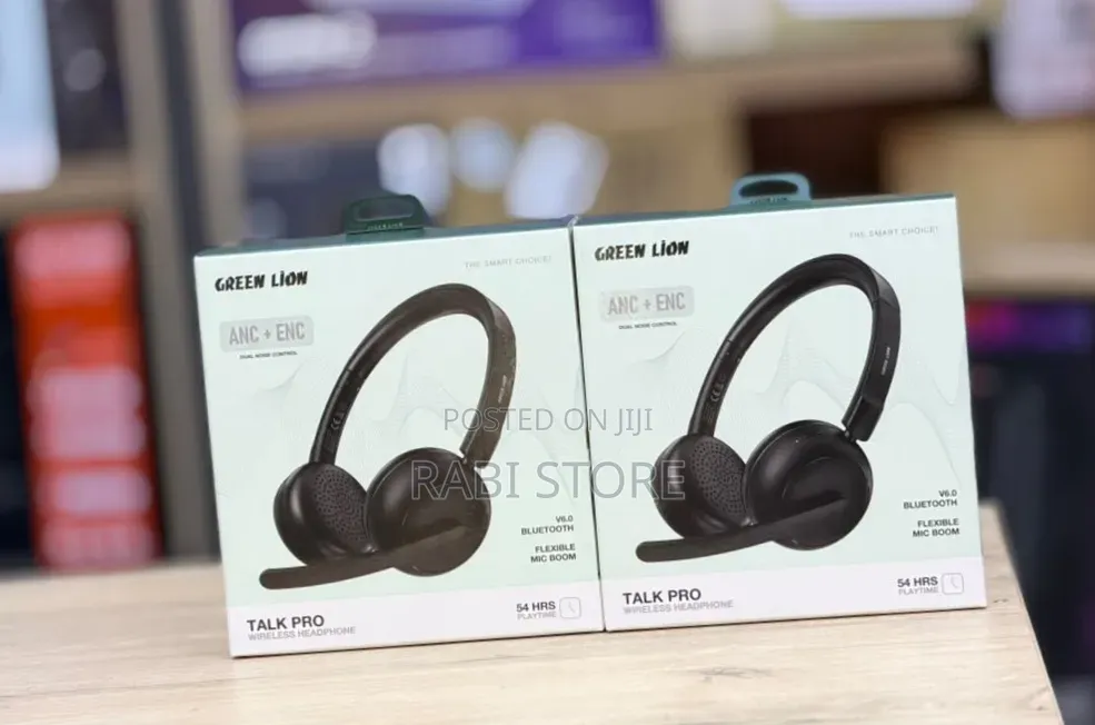 Green Lion Talk Pro Wireless Headphone With Mic, Dual Noise-Cancelling