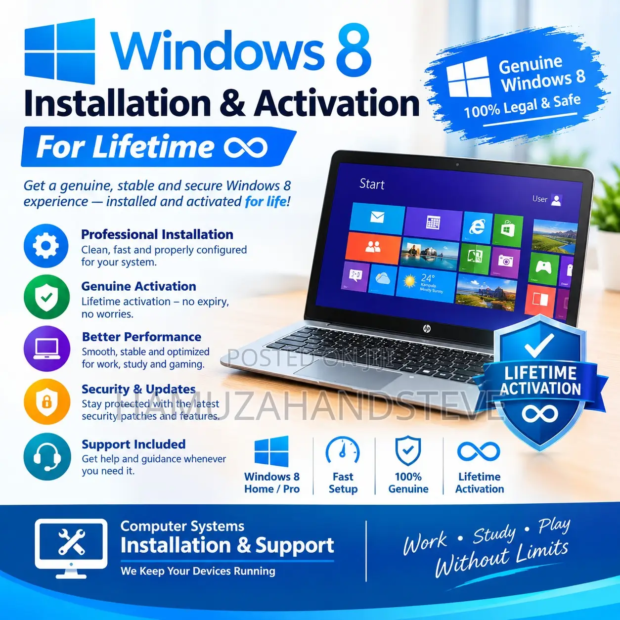 Fix "Activate Windows 8" Watermark Permanently