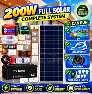 200W Complete Solar Kit With 12V 120Ah Battery & 500W Inverter