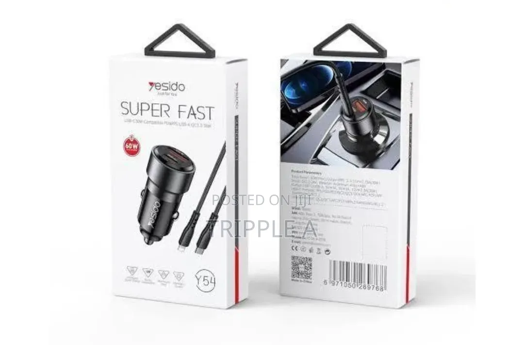 Yesido Super Fast Car Charger 60w