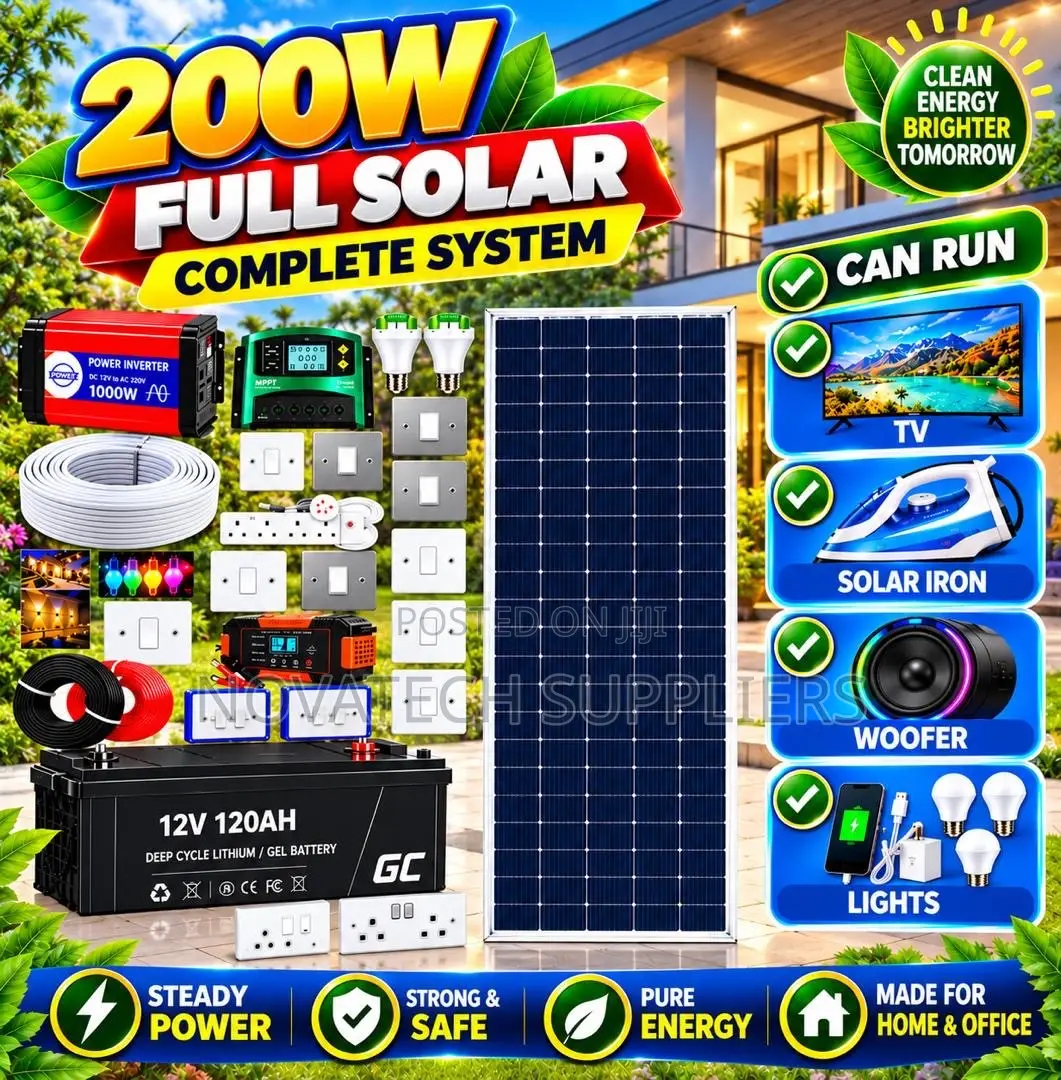 200W Full Solar Kit With 500W Inverter – All Installation Materials