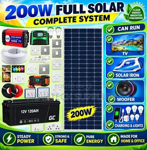 200W Full Solar Kit With 500W Inverter – All Installation Materials