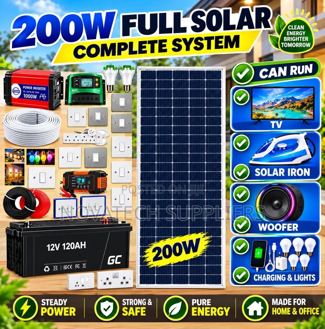 200W Solar Power System With 12V 120Ah Battery – Complete Kit