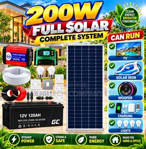 200W Complete Solar System With 500W Inverter – 2 Year Warranty