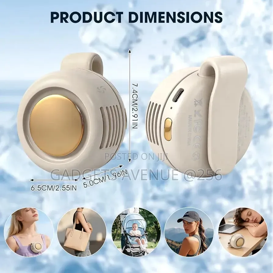 Mini Clip-on and Waist Fan With a 360-Degree Rotatable Silicone Clip.