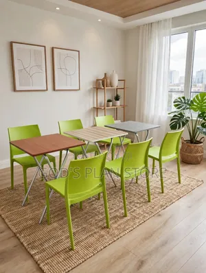 Cafes Foldable/Portable Wooden Dining Table and Chairs Set