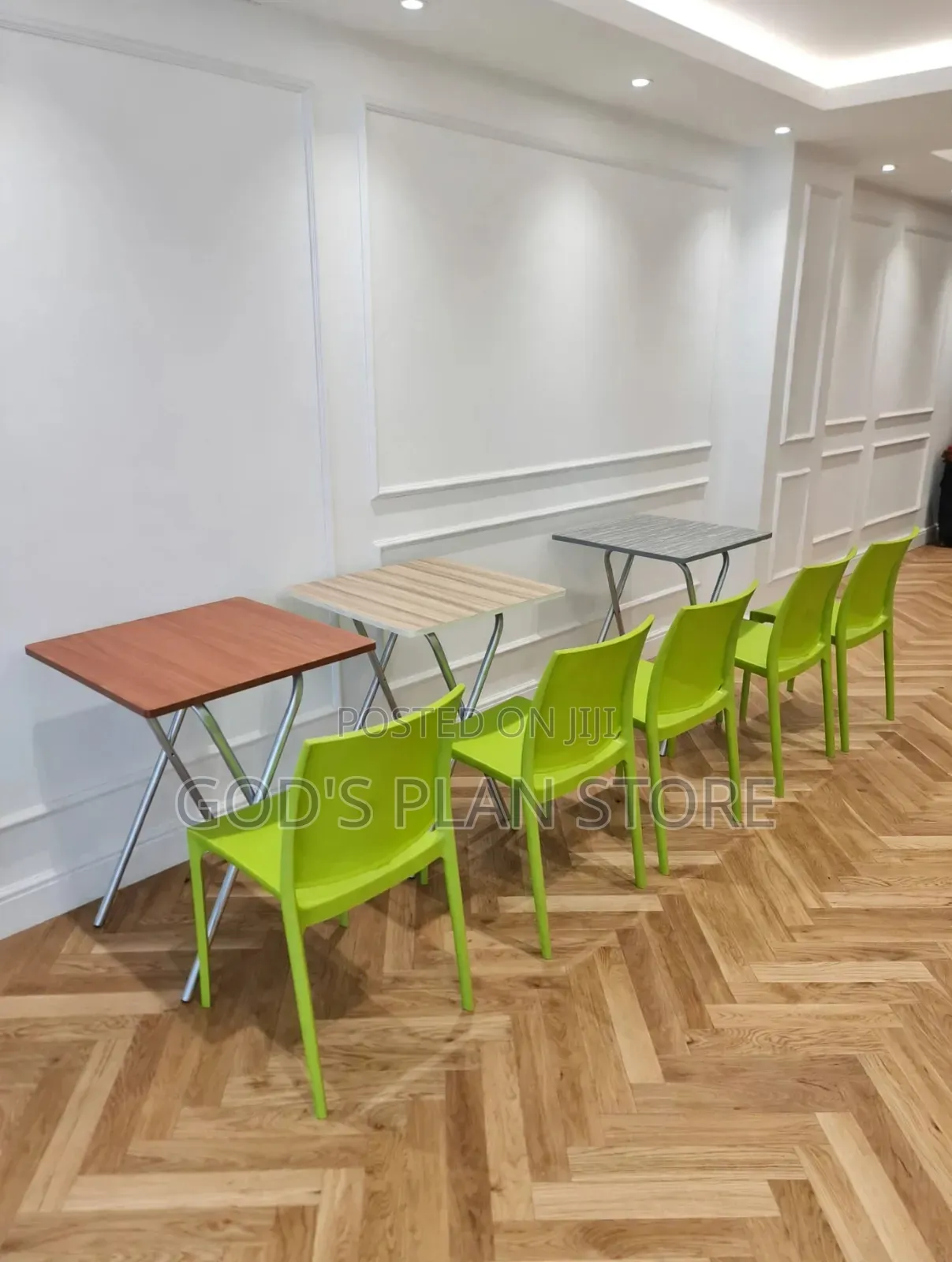 Cafes Foldable/Portable Wooden Dining Table and Chairs Set