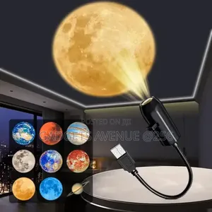 USB Planet Galaxy Projector Night Light With Changeable Projection Sli