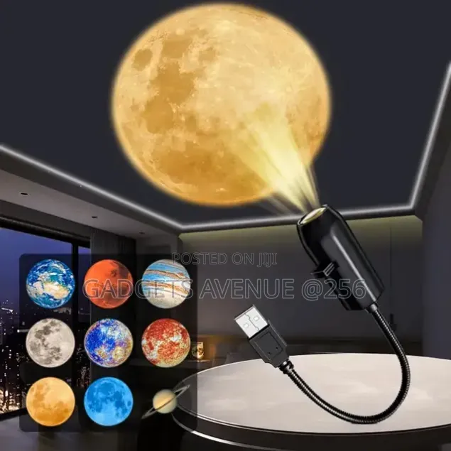 USB Planet Galaxy Projector Night Light With Changeable Projection Sli