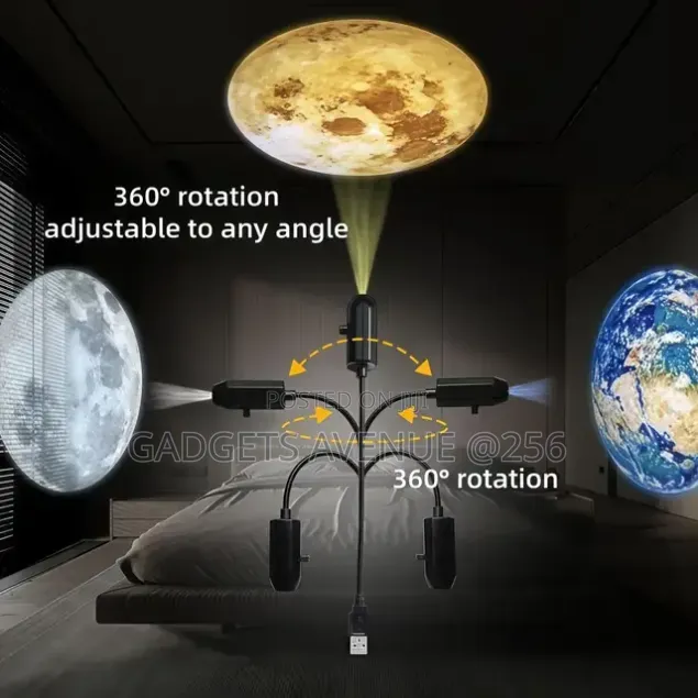 USB Planet Galaxy Projector Night Light With Changeable Projection Sli