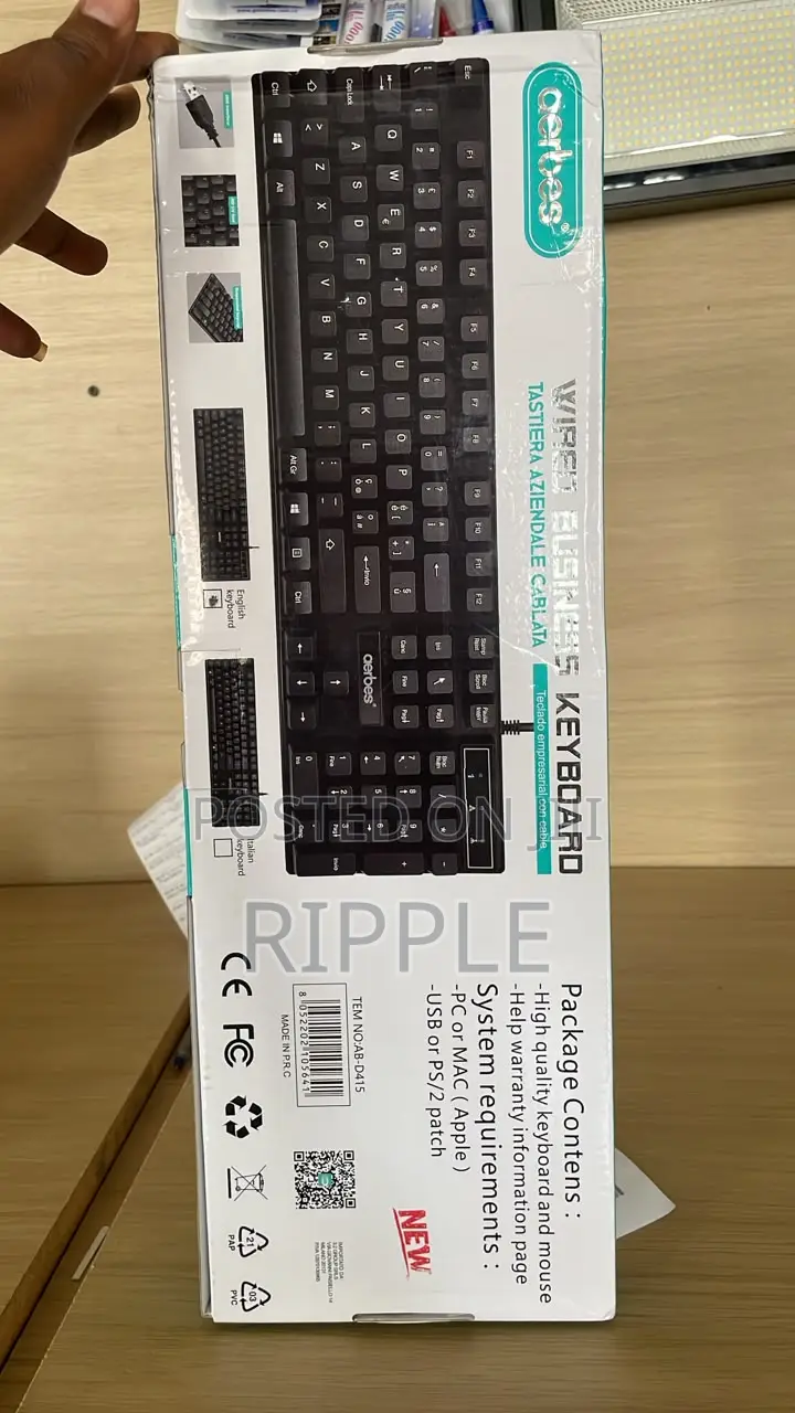 Wired USB Computer Keyboard – Full Size Business Keyboard