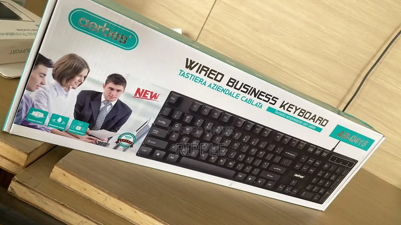 Wired USB Computer Keyboard – Full Size Business Keyboard