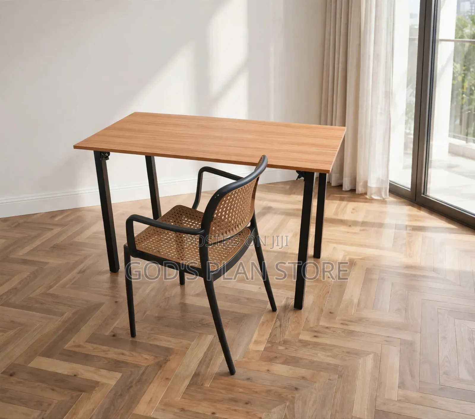 Small Apartment Wooden Foldable Reading Table and Chair