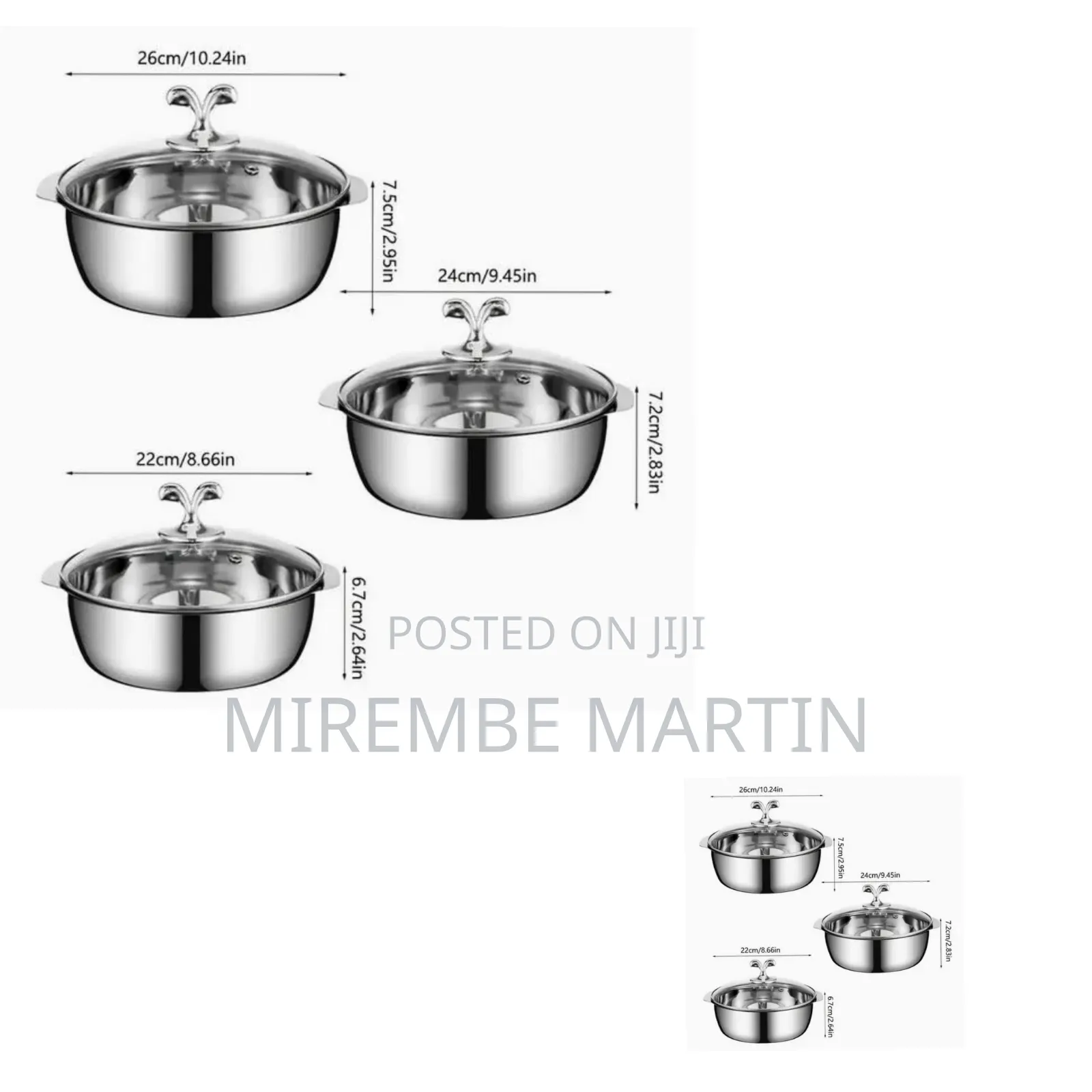 Stainless Steel Hot Pot With a Transparent Glass Lid and Side Handles.