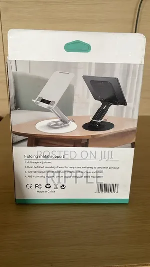 360° Rotating Adjustable Tablet & Phone Stand – Foldable Metal