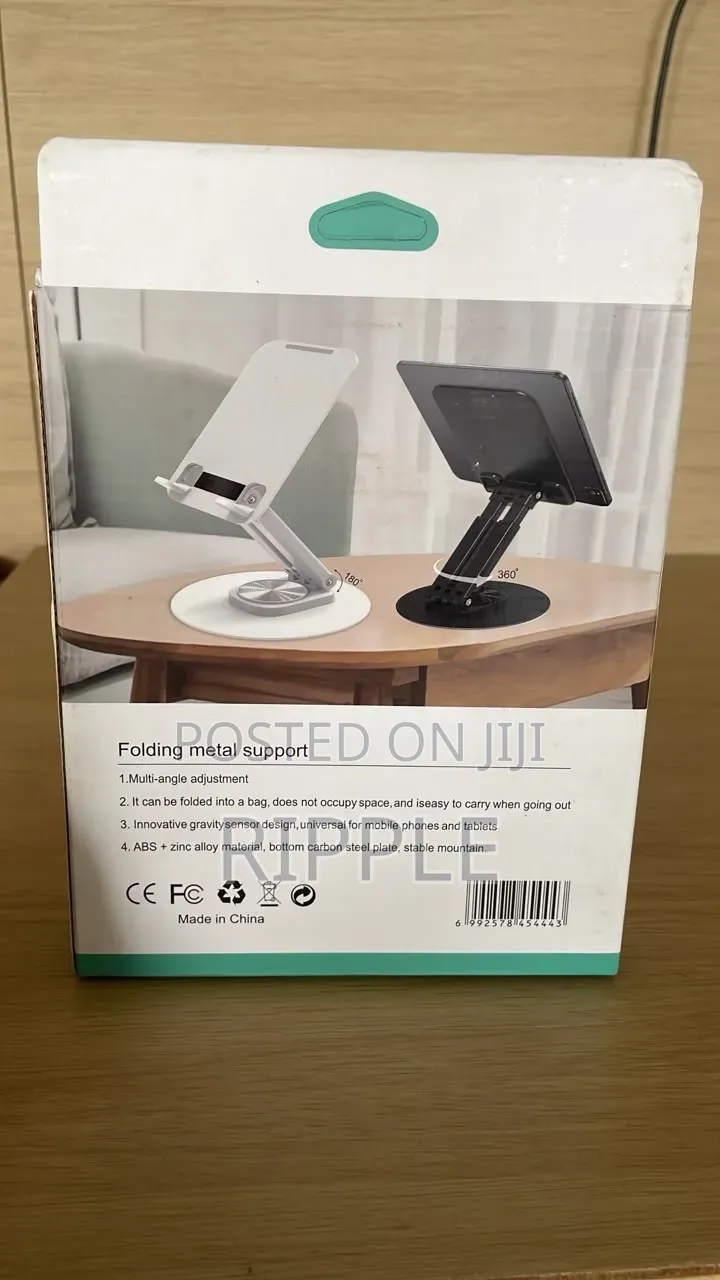 360° Rotating Adjustable Tablet & Phone Stand – Foldable Metal
