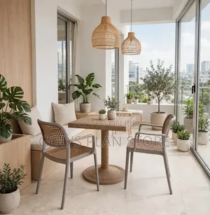 2-Seater Rattan Bistro Plastic Table and Chairs