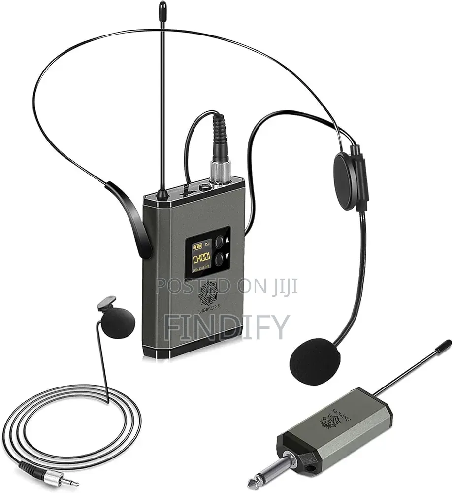 Wireless Headset Microphone/Lavalier Lapel Mic With Transmitter