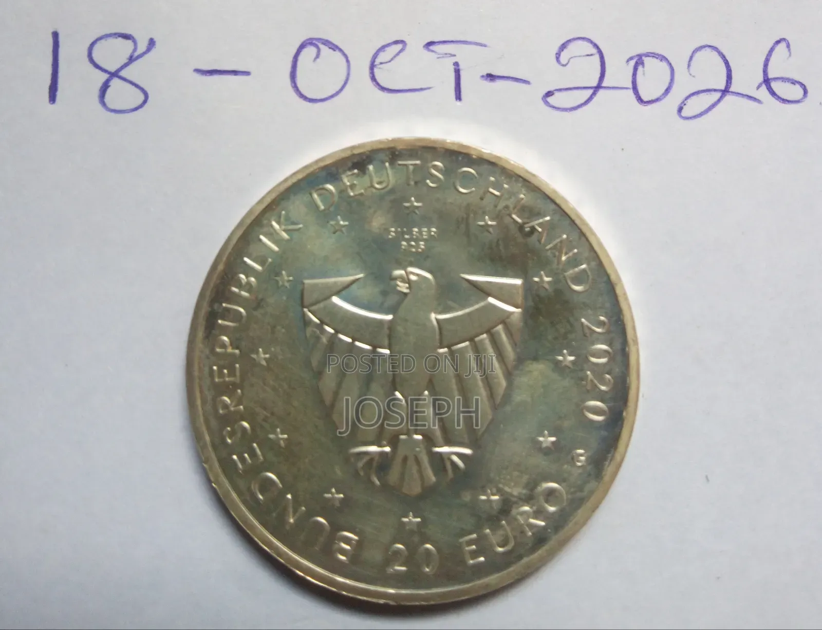 German 20 Euro- 900Th Anniversary of Freiburg Silver Piece
