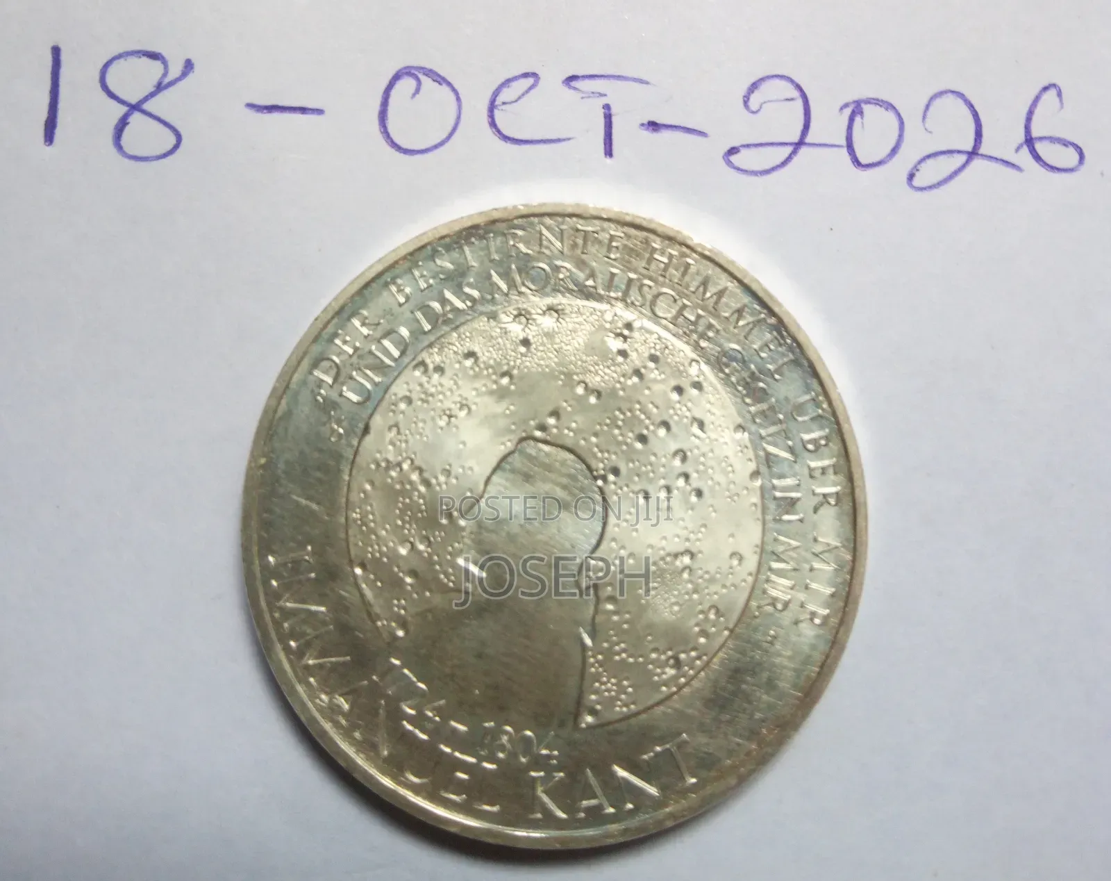 German 20 Euro-2024 - 300 Birth Anniversary of Immanuel Kant Silver