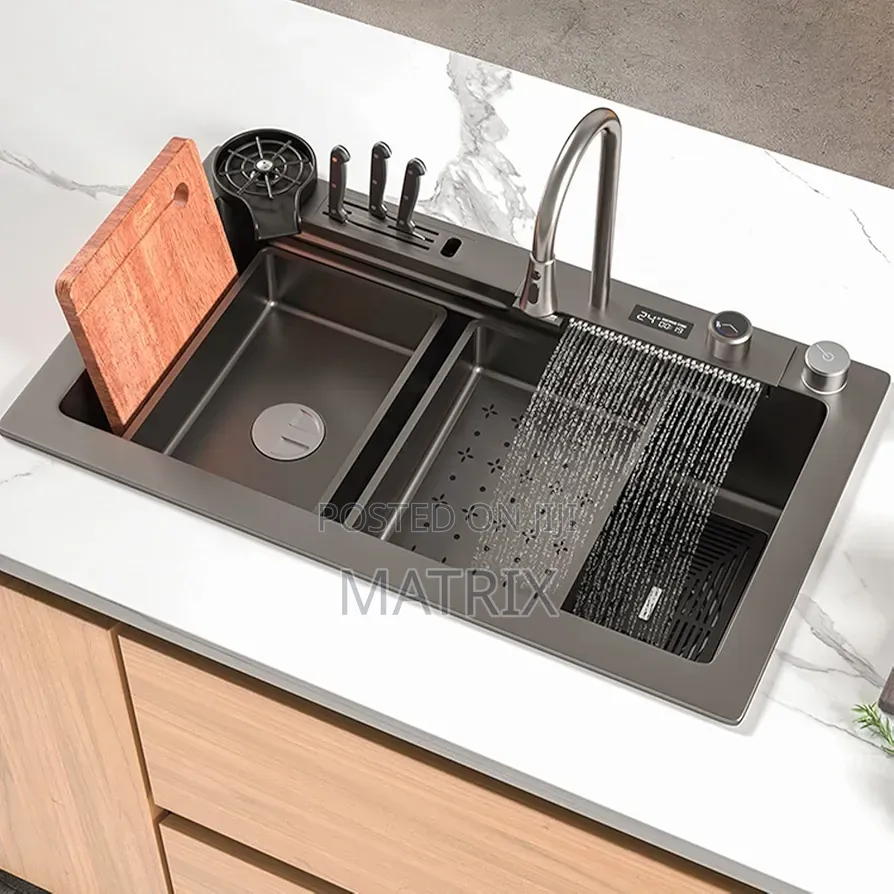 Full Set Smart Kitchen Sink Waterfall With Dishwashing and Faucet