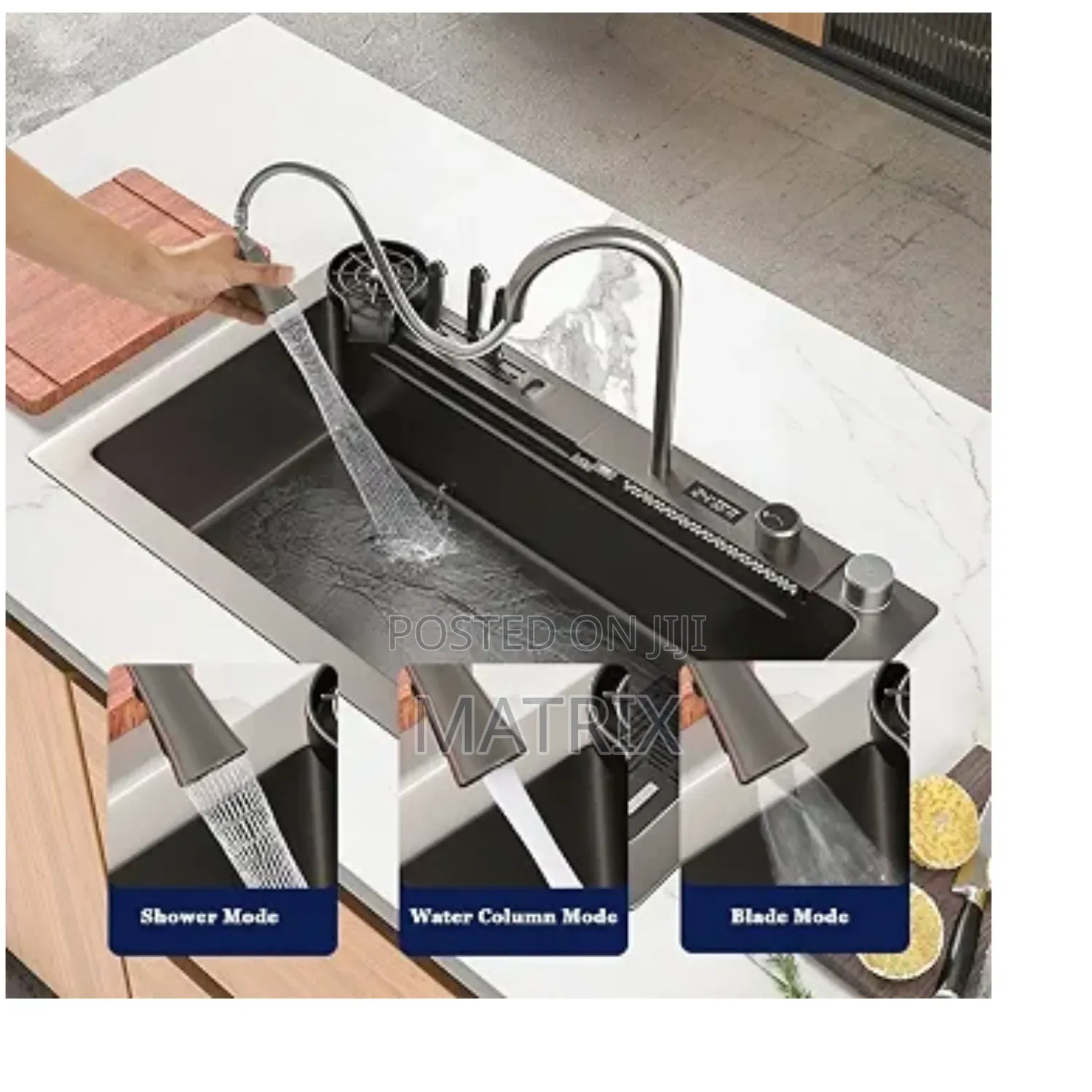 Full Set Smart Kitchen Sink Waterfall With Dishwashing and Faucet