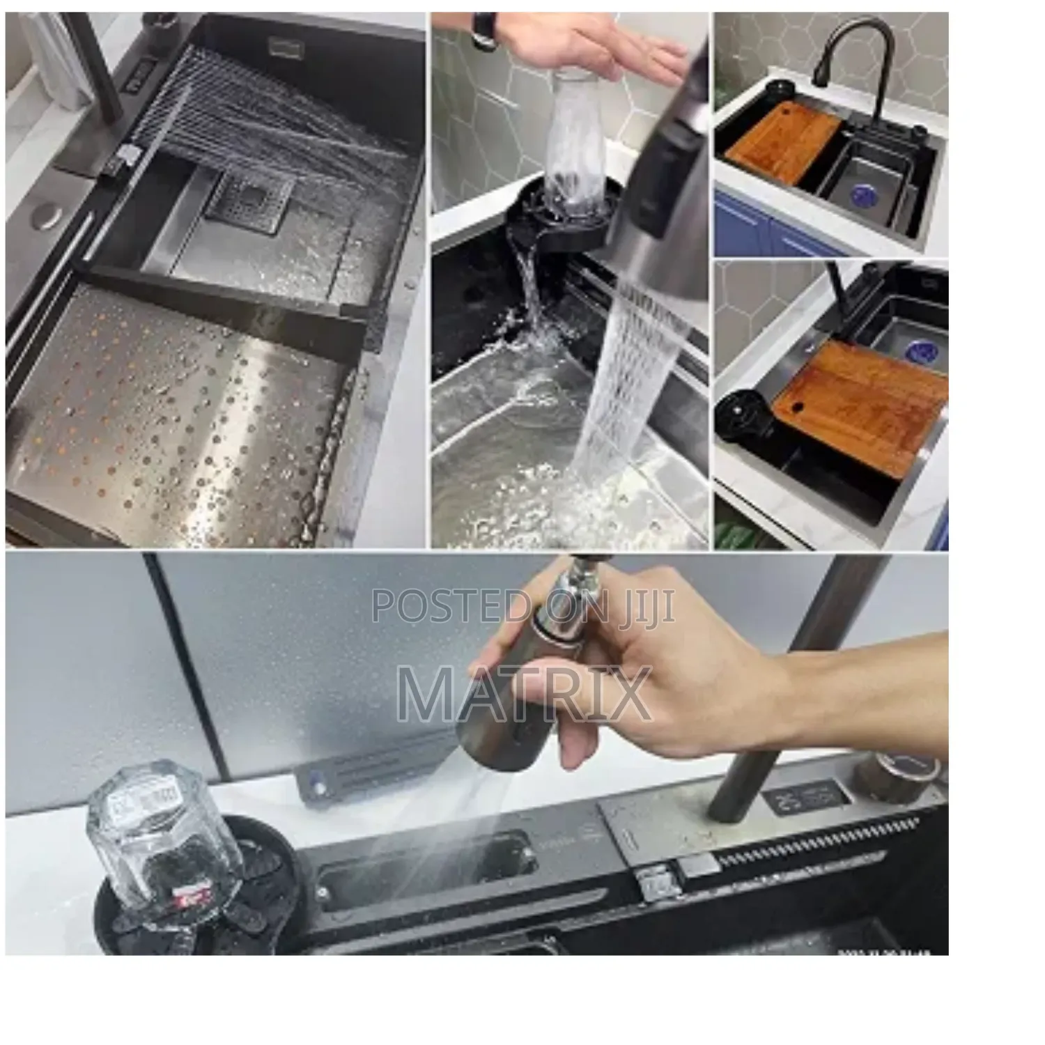 Full Set Smart Kitchen Sink Waterfall With Dishwashing and Faucet