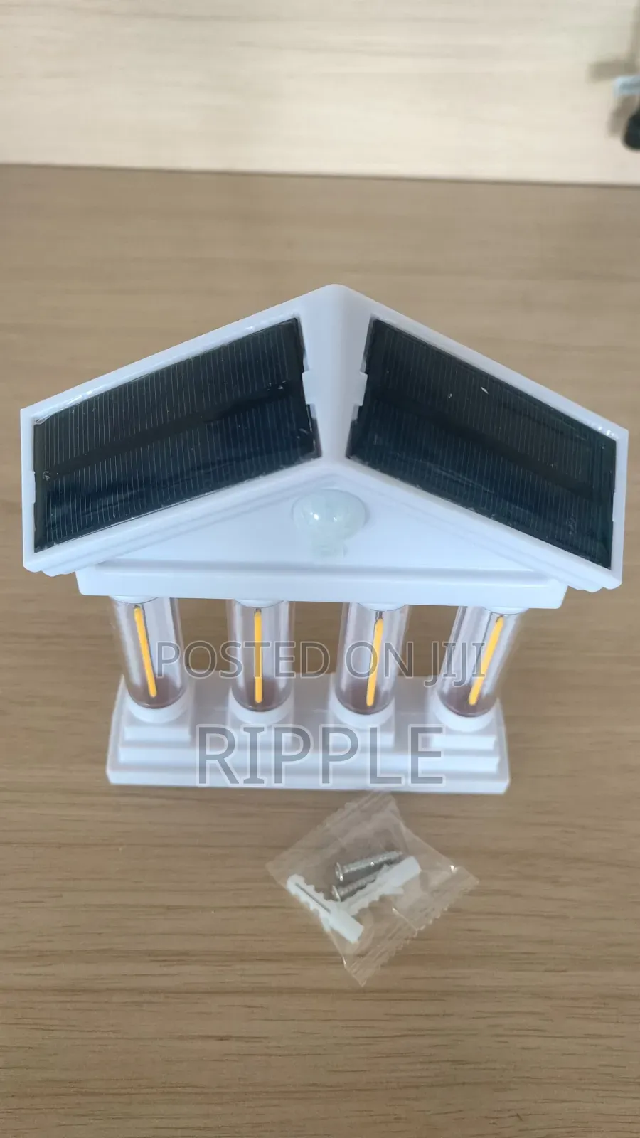 Solar Motion Sensor Wall Light – 4 Pillar Warm White LED