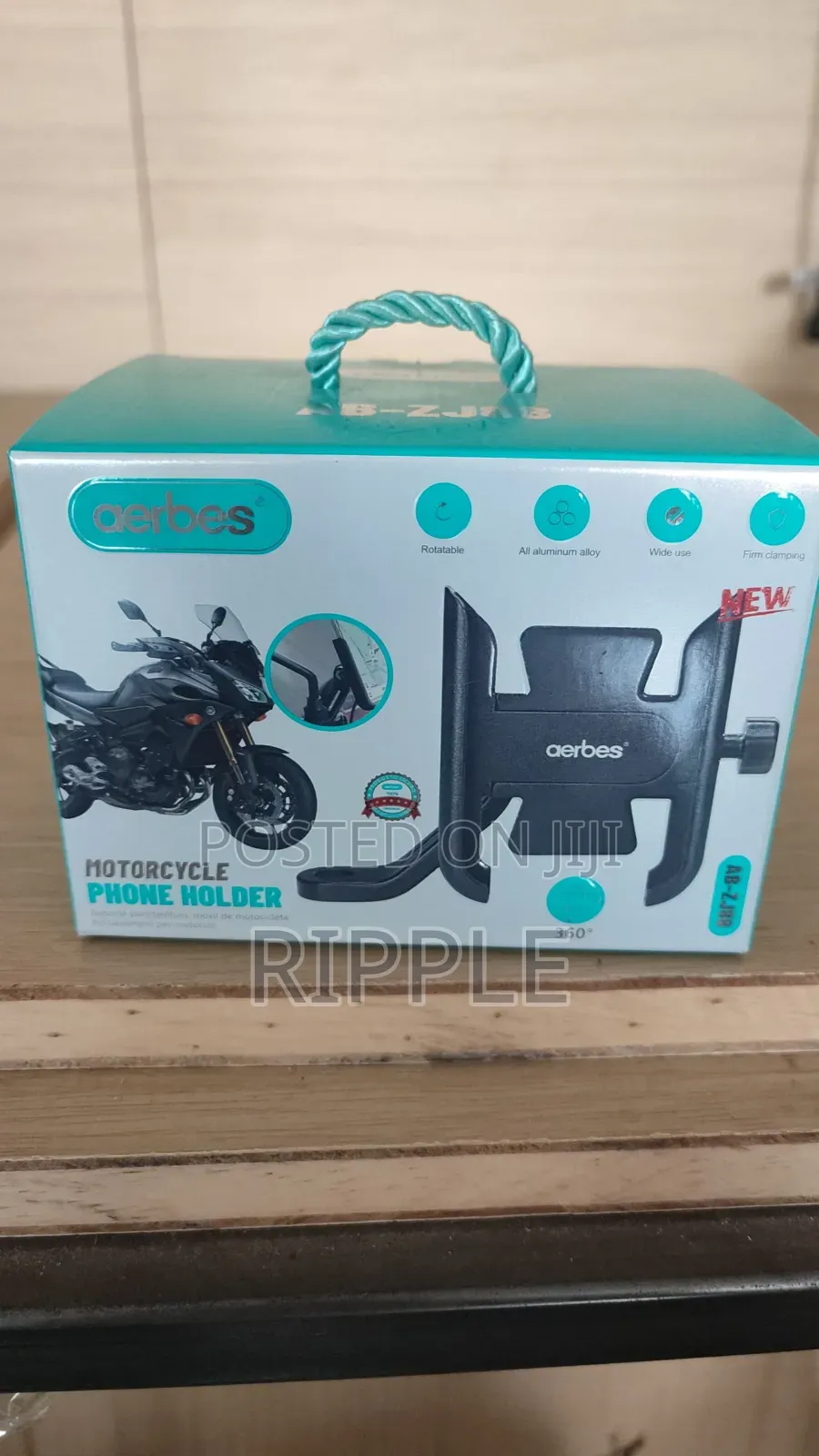 360° Rotating Motorcycle Phone Holder – Metal Handlebar Mount