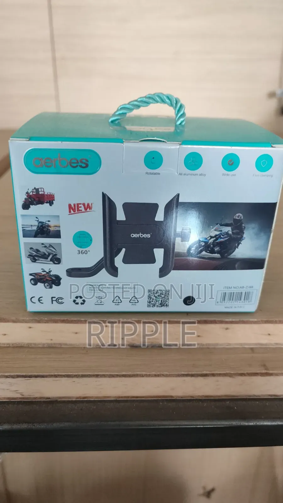 360° Rotating Motorcycle Phone Holder – Metal Handlebar Mount