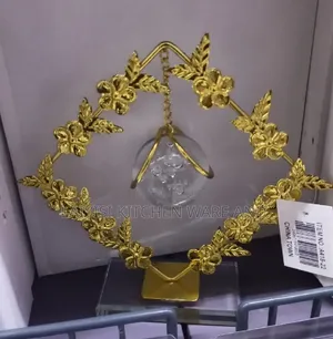 Crystal Ball Figurine Home Décor With Hanging Glass Ball IronBase-Gold
