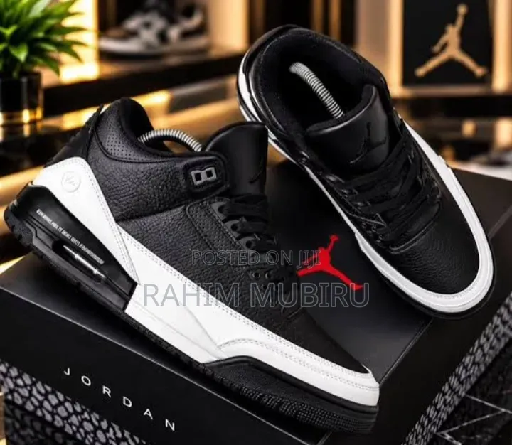 Original New Nike Air Jordan 3 Retro Fragment Black and White Sneaker