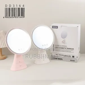 Mirror With a Built-in Storage Drawer & Touch-Control Lighting.