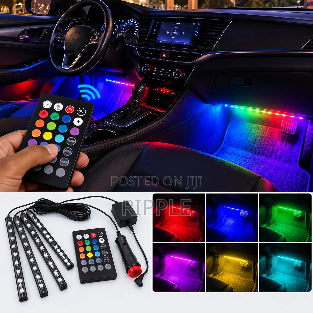 LED RGB Car Interior Atmosphere Lights With Remote