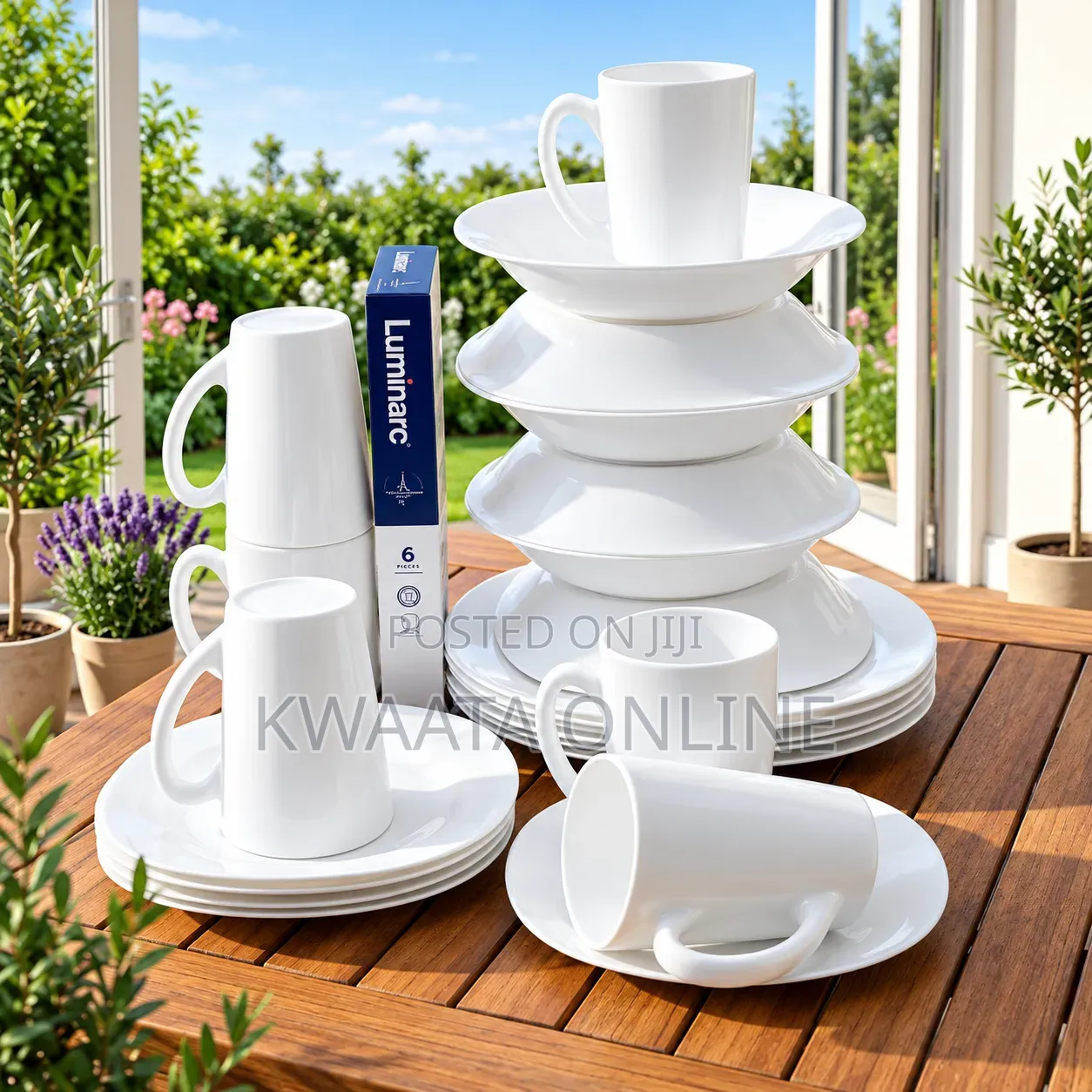 Luminarc 24-Piece White Classic Dinnerware Set