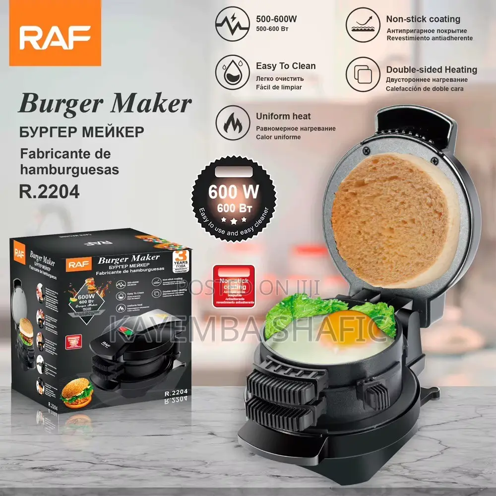 Brand New RAF Electric Burger Maker & Breakfast Sandwich Maker 600W