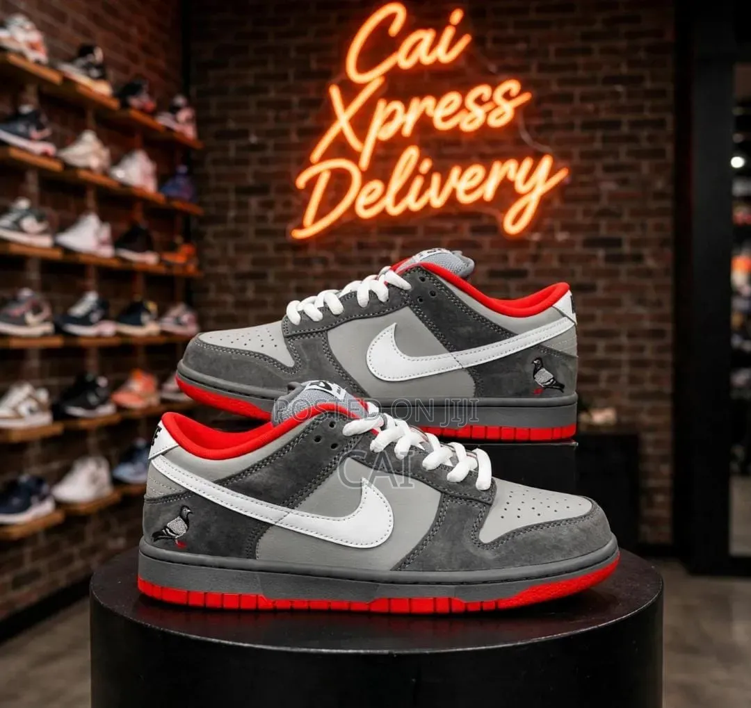SB Dunk Pigeon Grey/Red Sneakers