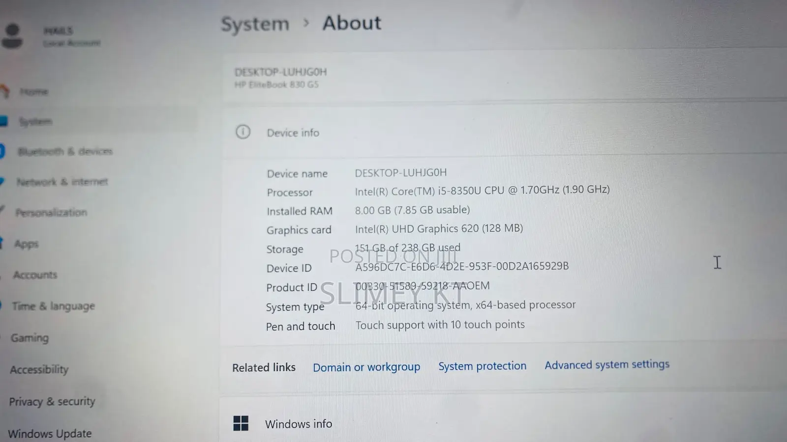 Laptop HP EliteBook 830 G5 8GB Intel Core i5 SSD 256GB