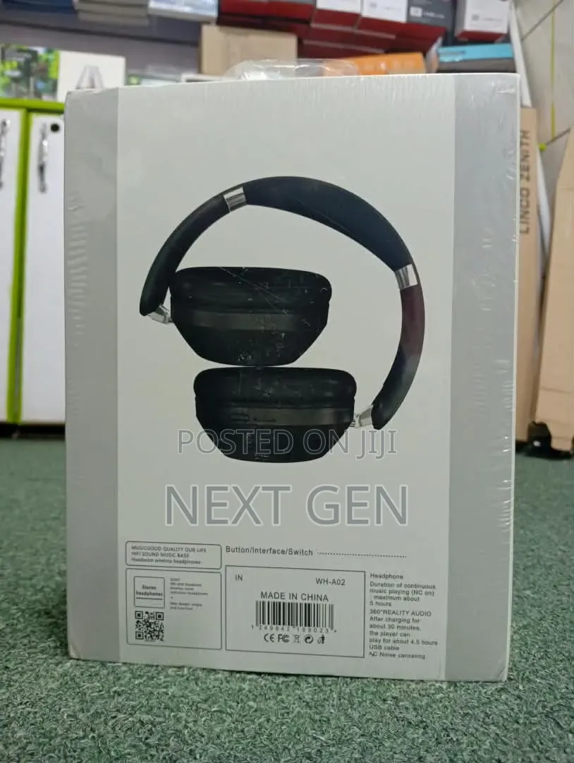 Sony WH-A02 ANC Wireless Over-Ear Headphones – Noise Cancelling, Black