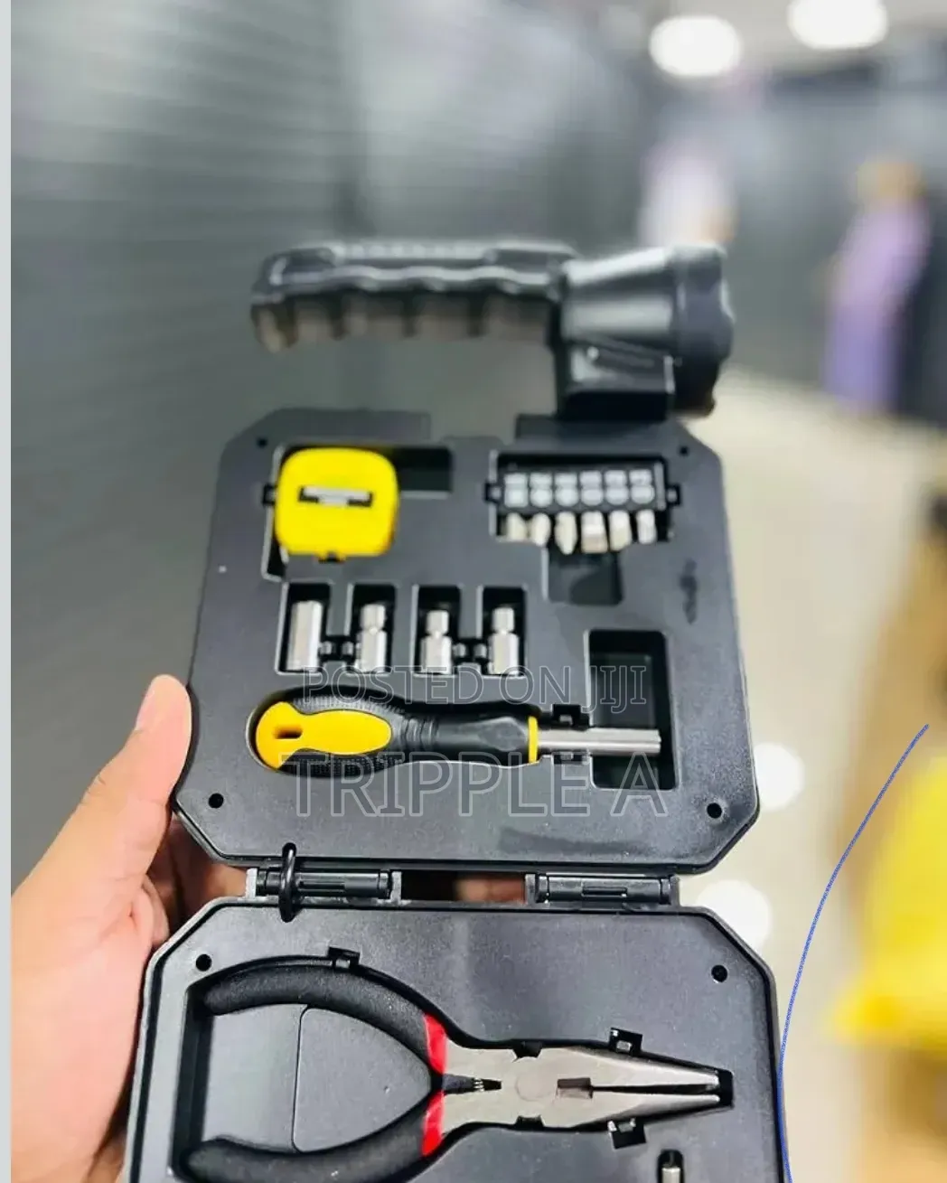 Rechargeable LED Flashlight With Portable Tool Box