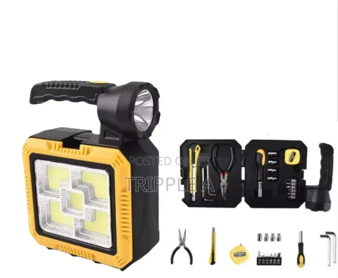 Rechargeable LED Flashlight With Portable Tool Box