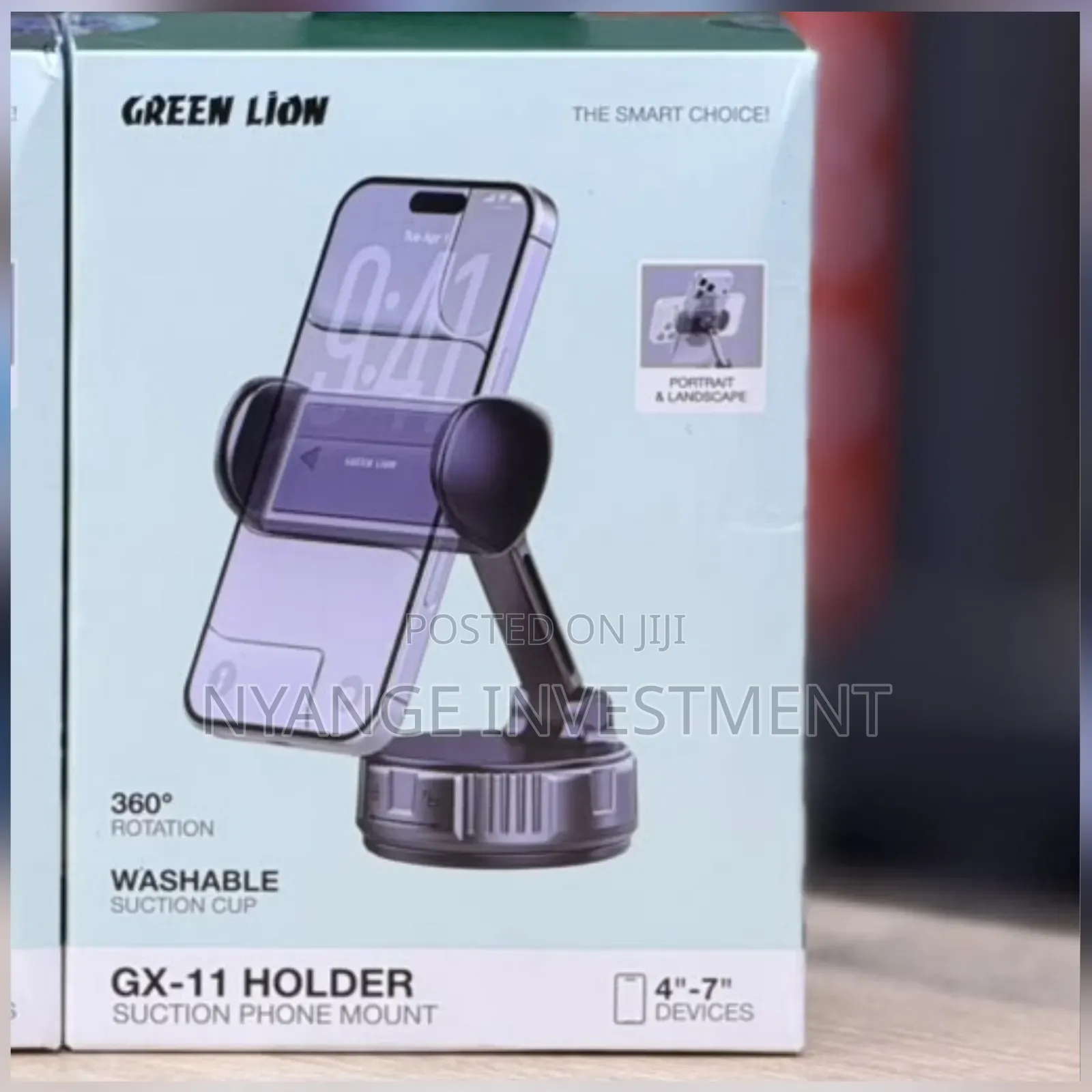 Green Lion GX-11 Car Phone & Tablet Holder With 60mm Suction Cup,