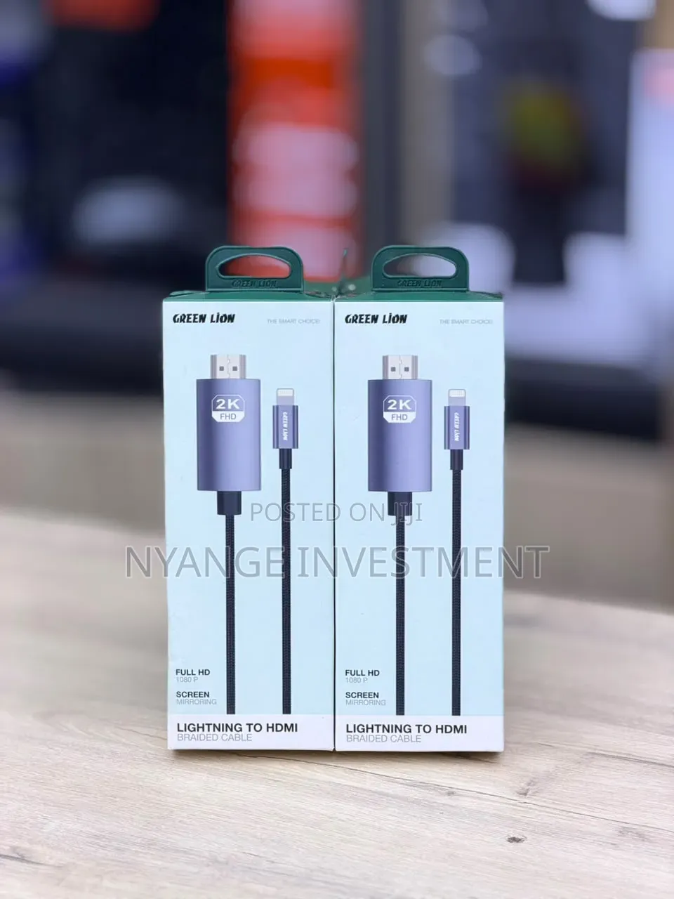 Green Lion Lightning to HDMI Cable 2M Braided Cable Full HD 1080P