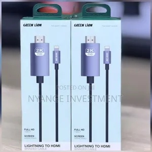 Green Lion Lightning to HDMI Cable 2M Braided Cable Full HD 1080P